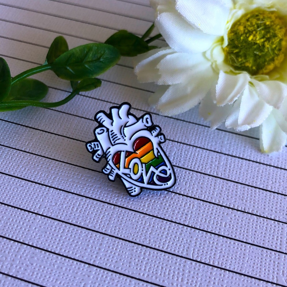Anatomical Heart Love Pin LGBTQ